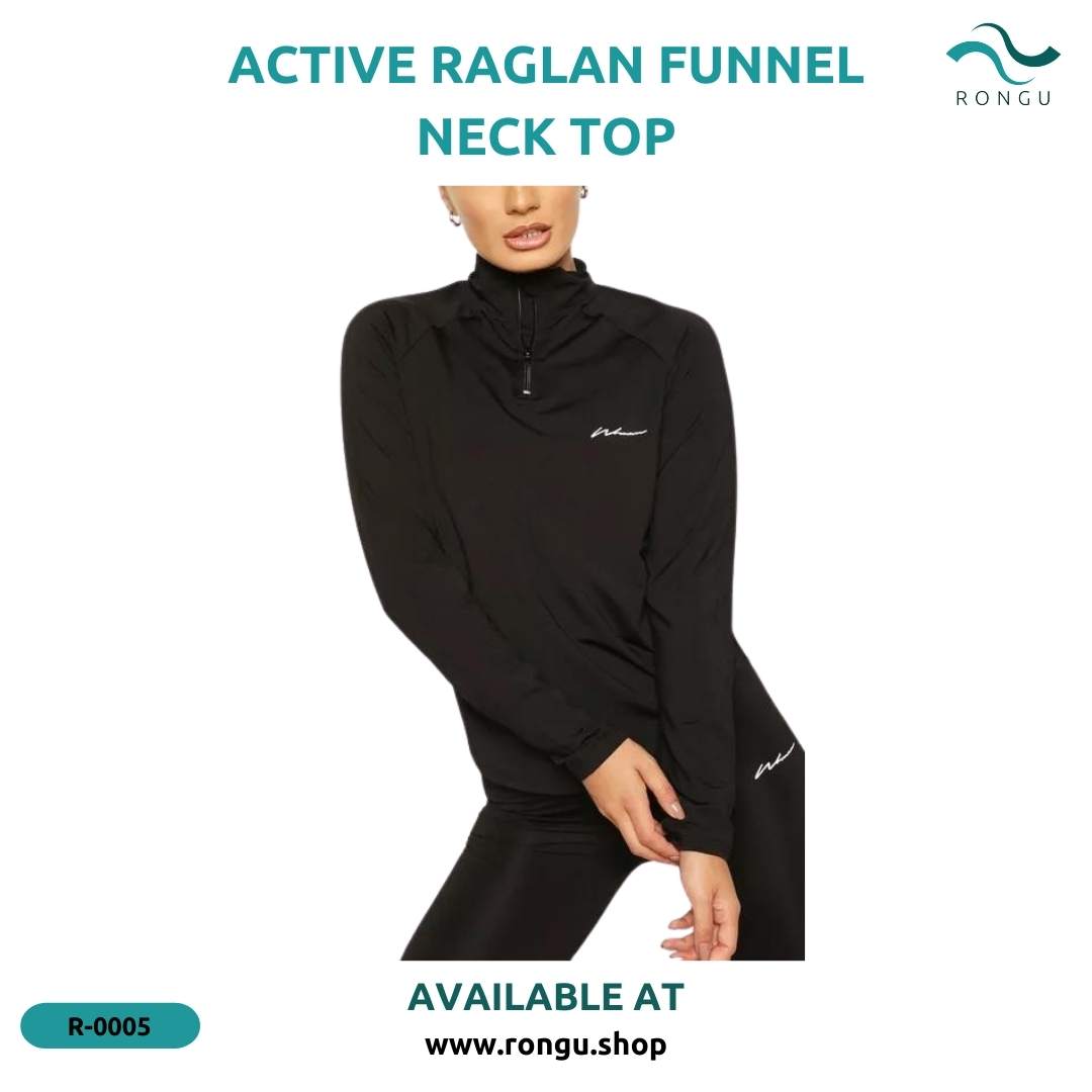 Active Raglan Funnel Neck Top