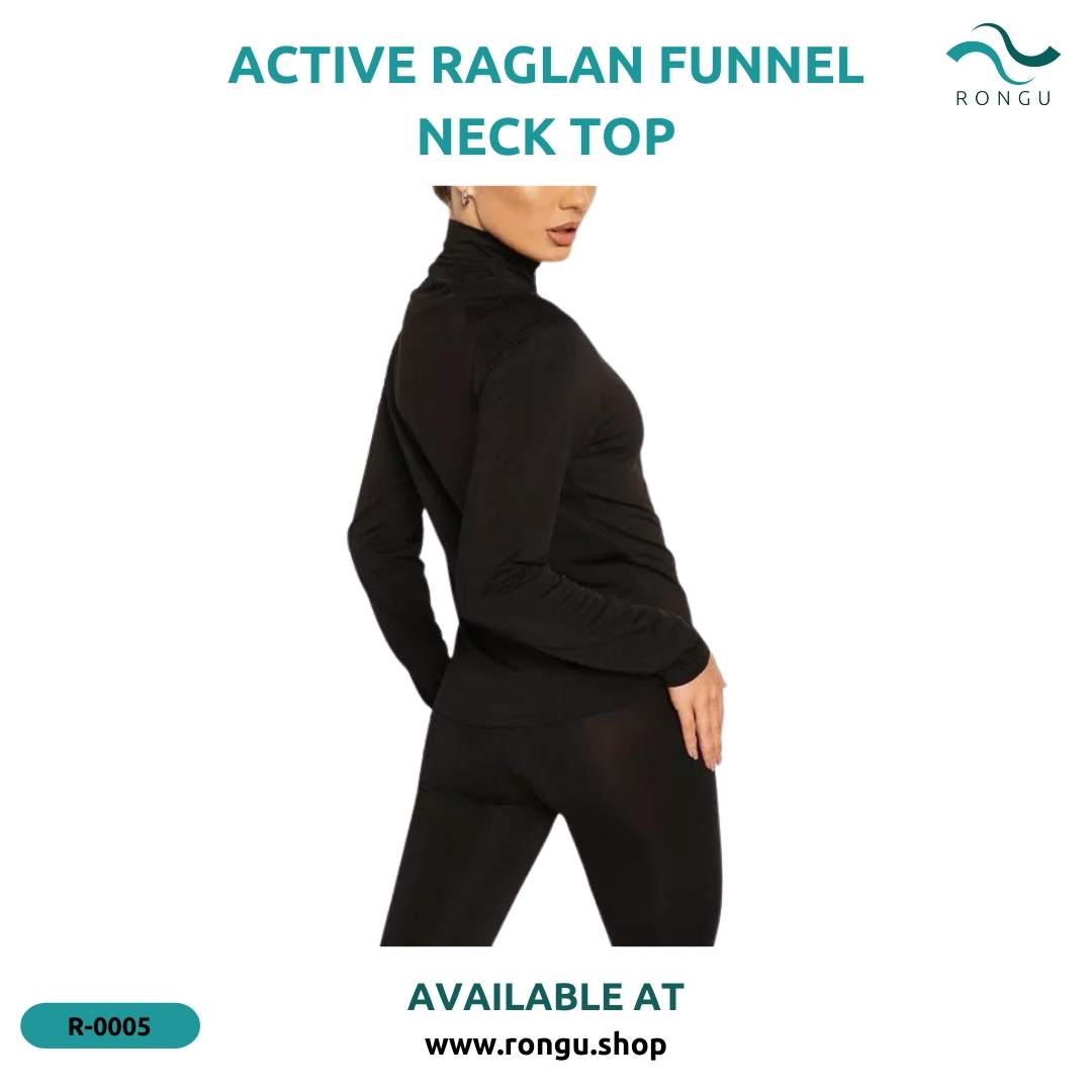 Active Raglan Funnel Neck Top