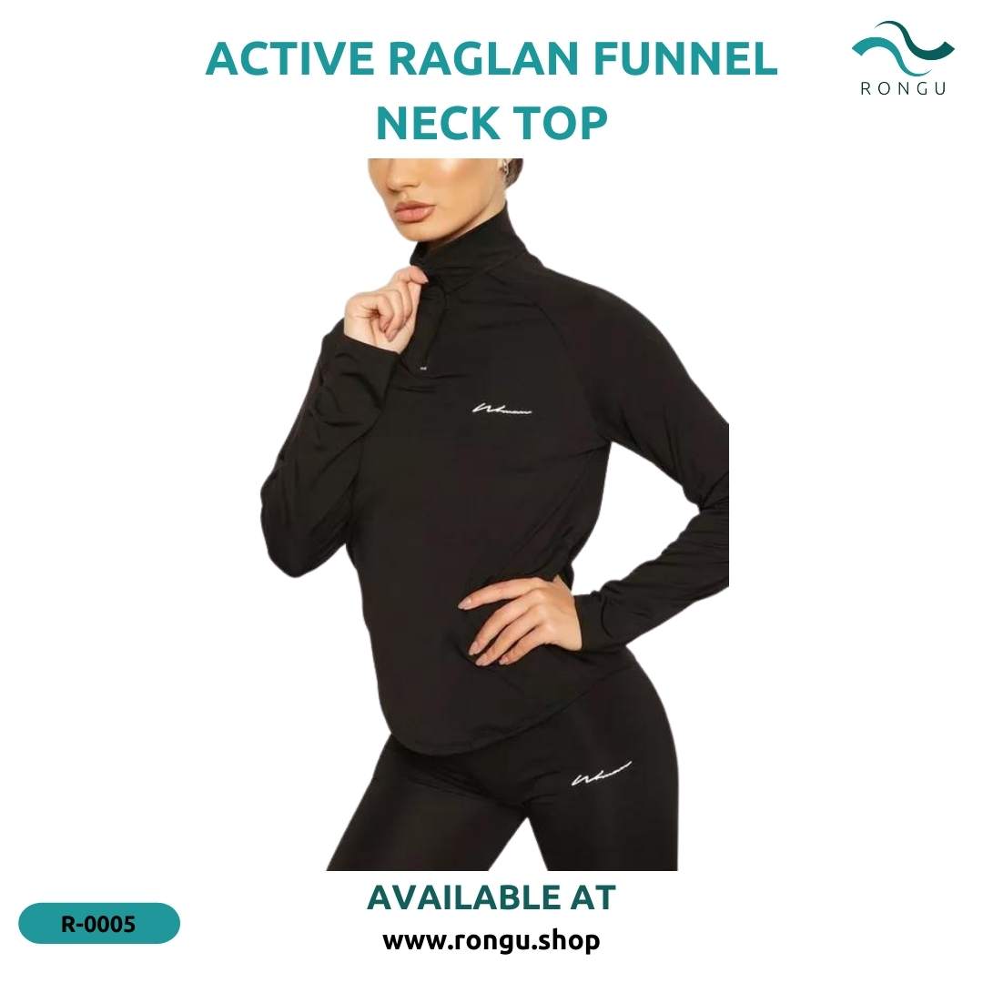 Active Raglan Funnel Neck Top