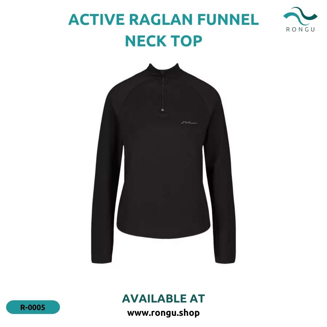 Active Raglan Funnel Neck Top