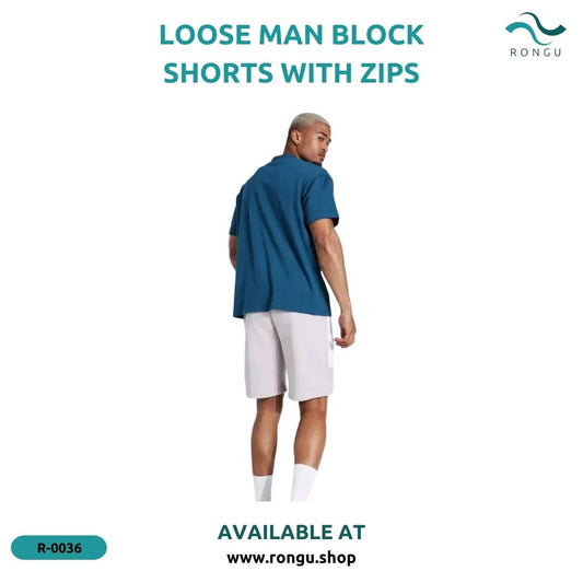 Loose MAN Block Shorts With Zips