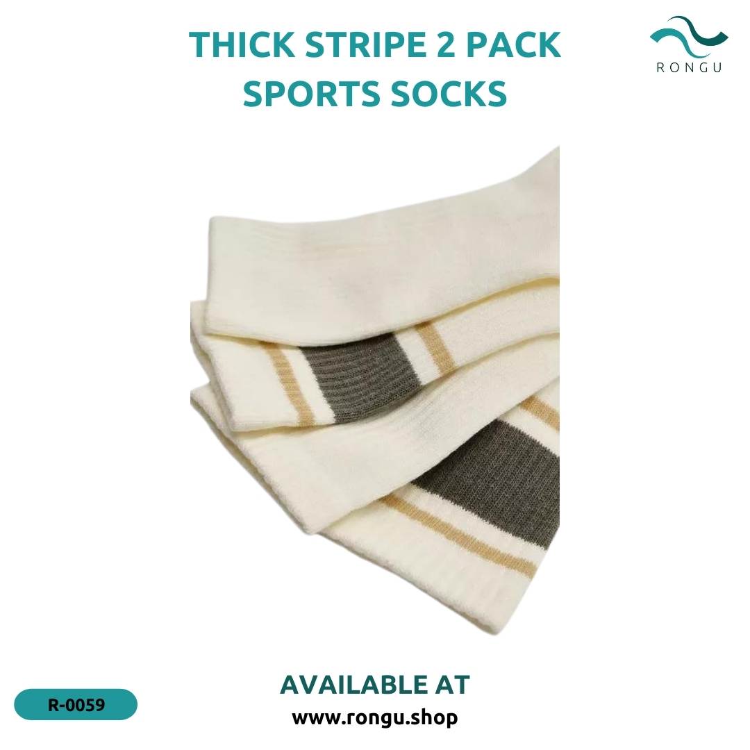 Thick Stripe 2 Pack Sports Socks